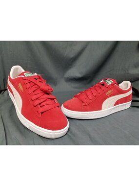 Puma Suede Classic XXI Jr Sneakers Risk Red Puma White Boys Size 7 NEW NO BOX!